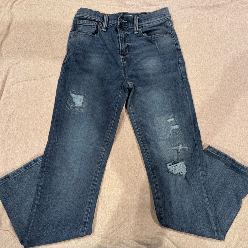 Old Navy Kids youth boys Distressed Denim Jeans karate slim fit size 14